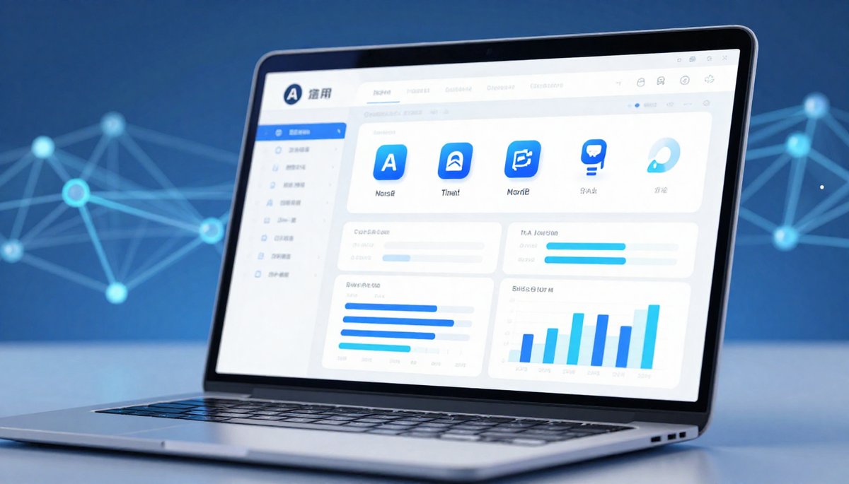 15 เครื่องมือ AI ฟรี! หน้าจอแล็ปท็อปแสดงไอคอน AI และกราฟ | AI Tools Thailand