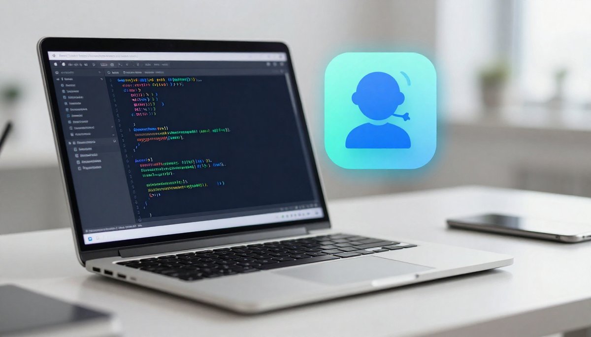 โปรแกรมเมอร์ใช้ AI Code Assistant เขียนโค้ด & หา Bug บนหน้าจอแล็ปท็อป