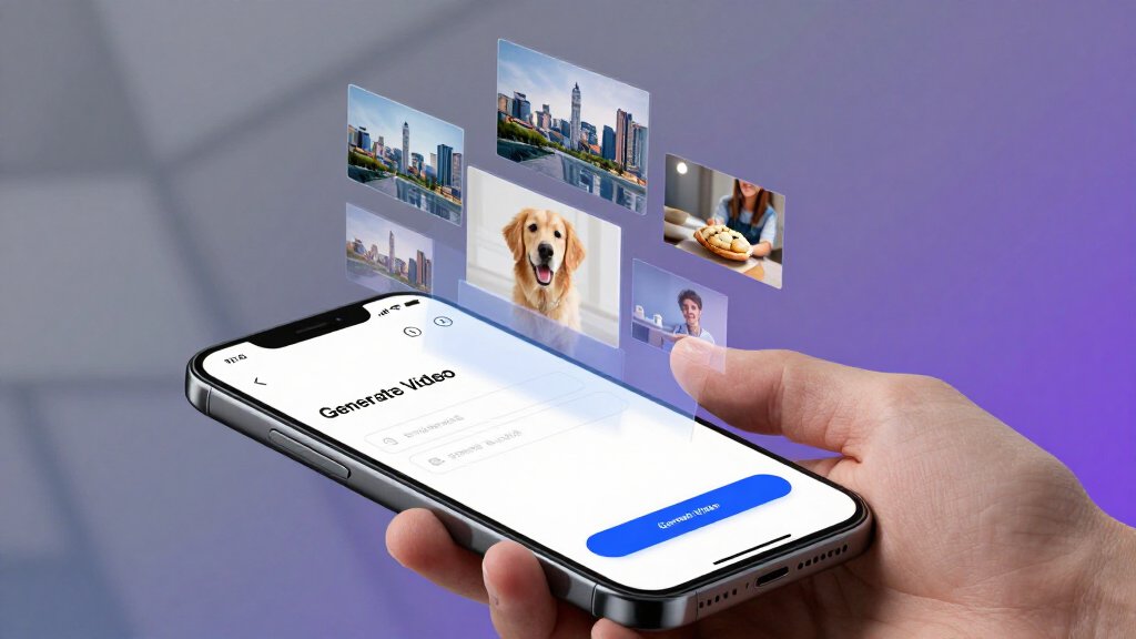 วิธีใช้ Sora 2 Text to Video ฟรีง่ายๆ ที่ Aipu.app: หน้าจอสมาร์ทโฟนพร้อมสร้างวิดีโอ