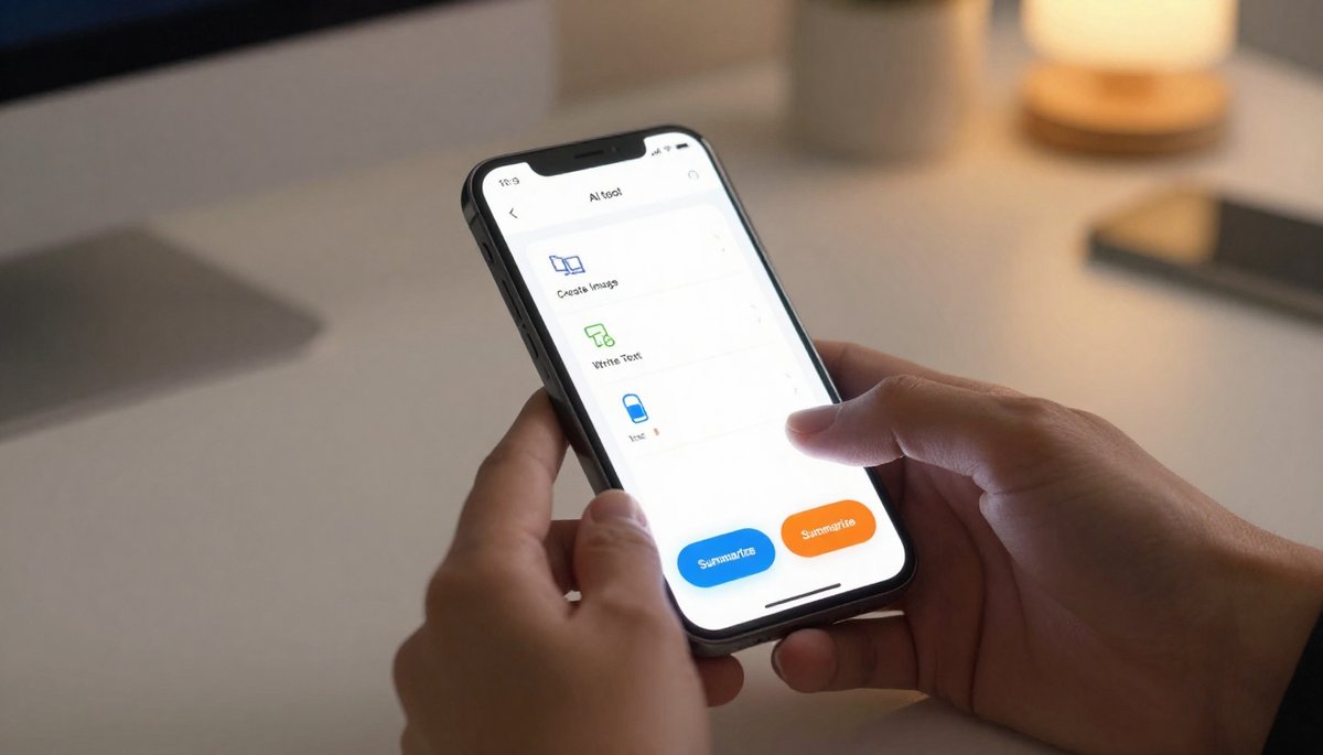 มือสัมผัสสมาร์ทโฟนหน้าจอ UI AI ใช้งานง่าย รวม AI ใช้งานง่าย ไม่ต้องมีเทคนิค