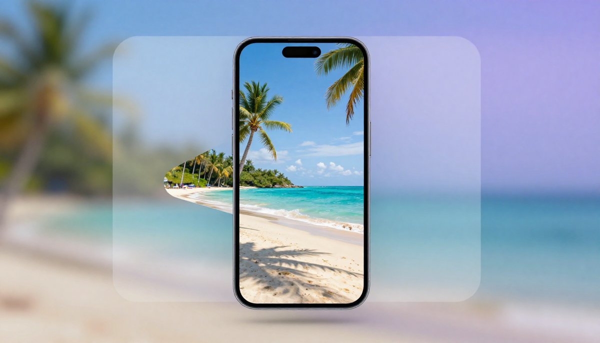 Aipu.App: ลบพื้นหลังรูปภาพเนียนกริบด้วย AI ภาพชายหาดสวยงาม พร้อมมือถือโปร่งแสง